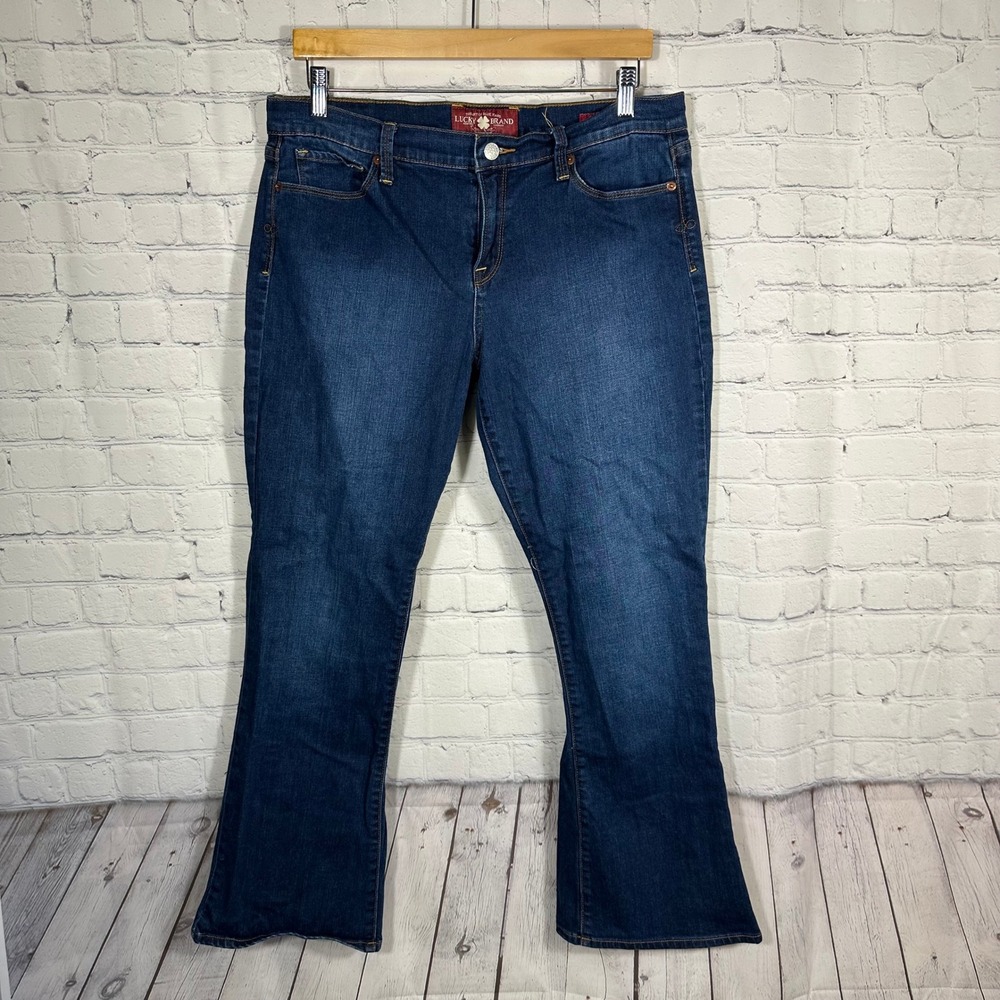 Lucky Brand Womens Dark Wash‎ Mid Rise Bootcut Denim Jeans Blue Size 14/32